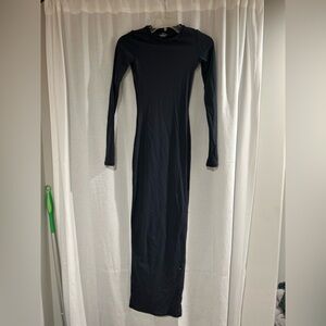SKIMS Black Long Sleeve Maxi Dress